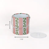 dimensions of madcap cottage Harbor trail Bahama pink stripe pattern covered acrylic ice bucket.