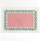 Harborr Trail Pink and Green w/Blue Dash Rectangular Acrylic Tray in large Size. Center is a large pink rectangle with blue dashes around it and a green squiggle.