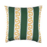 Harbor Trail Performance/ Outdoor Pillow, 22" Square - Yellow & Green