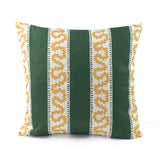 Harbor Trail Performance/ Outdoor Pillow, 22" Square - Yellow & Green