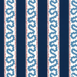 Navy blue wallpaper with white and red decorative stripes