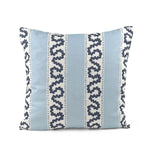 Back view of Harbor Trail White Blue outdoor pillow.