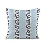 Back view of Harbor Trail White Blue outdoor pillow.