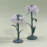 hydrangea hand-painted tole metal flower candle holders