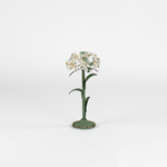 a large metal flower candle holder in the shape of a hydrangea on a white background