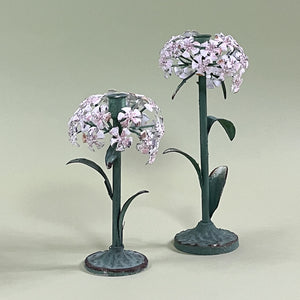 hydrangea metal candle holders