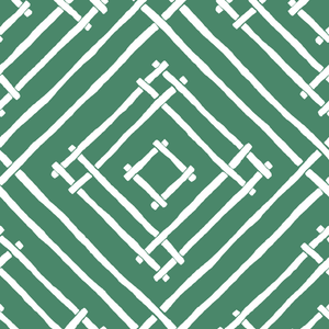 a dark green bamboo trellis fabric by madcap cottage