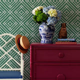 Island House Unpasted Wallpaper - Forest Green