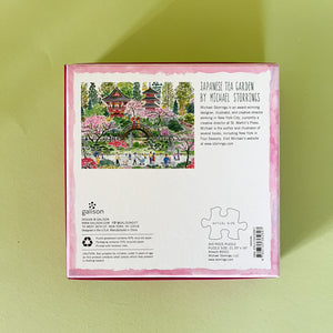 spring puzzle depicting the Japanese Tea Garden in San Francisco's Golden Gate Park box back