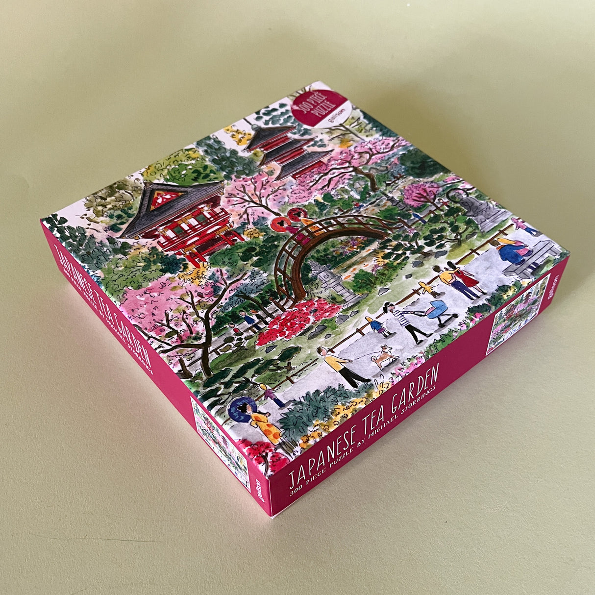 spring puzzle depicting the Japanese Tea Garden in San Francisco's Golden Gate Park box sideview