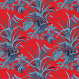 Jungle Road Palm Unpasted Wallpaper - Deep Red
