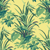 Jungle Road Palm Unpasted Wallpaper - Summer Yellow