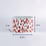 madcap Cottage large caddy with red abstract patterns on a white background dimensions