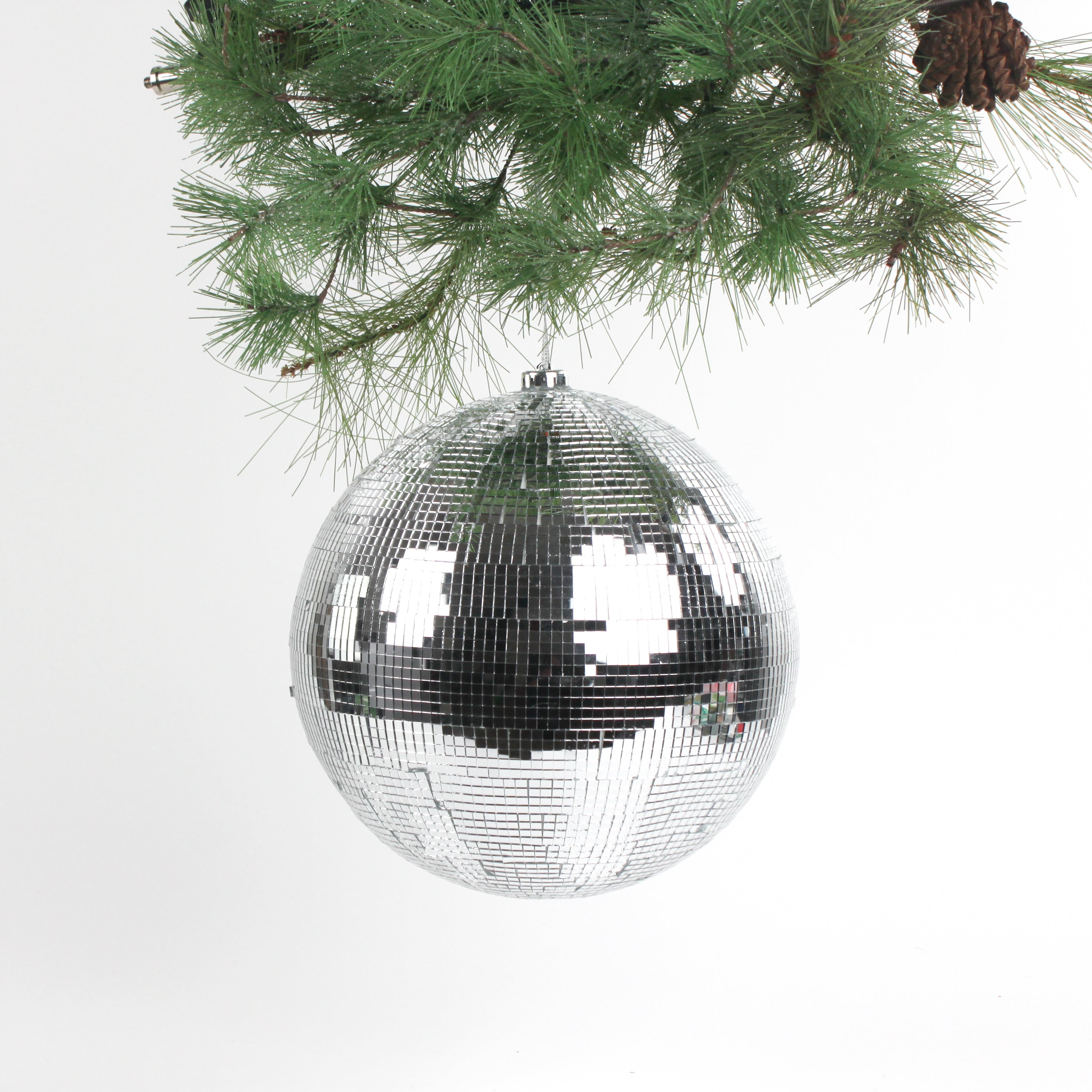 a 10" mirrored disco ball ornament