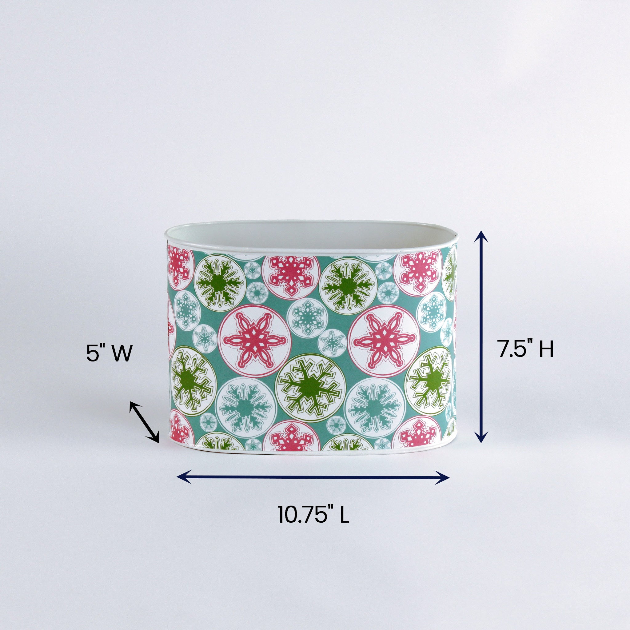 Snowflake Wonderland Christmas caddy dimension size