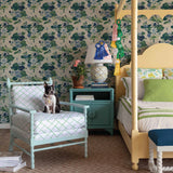 Lily Pond Lane Unpasted Wallpaper - Oyster Blue