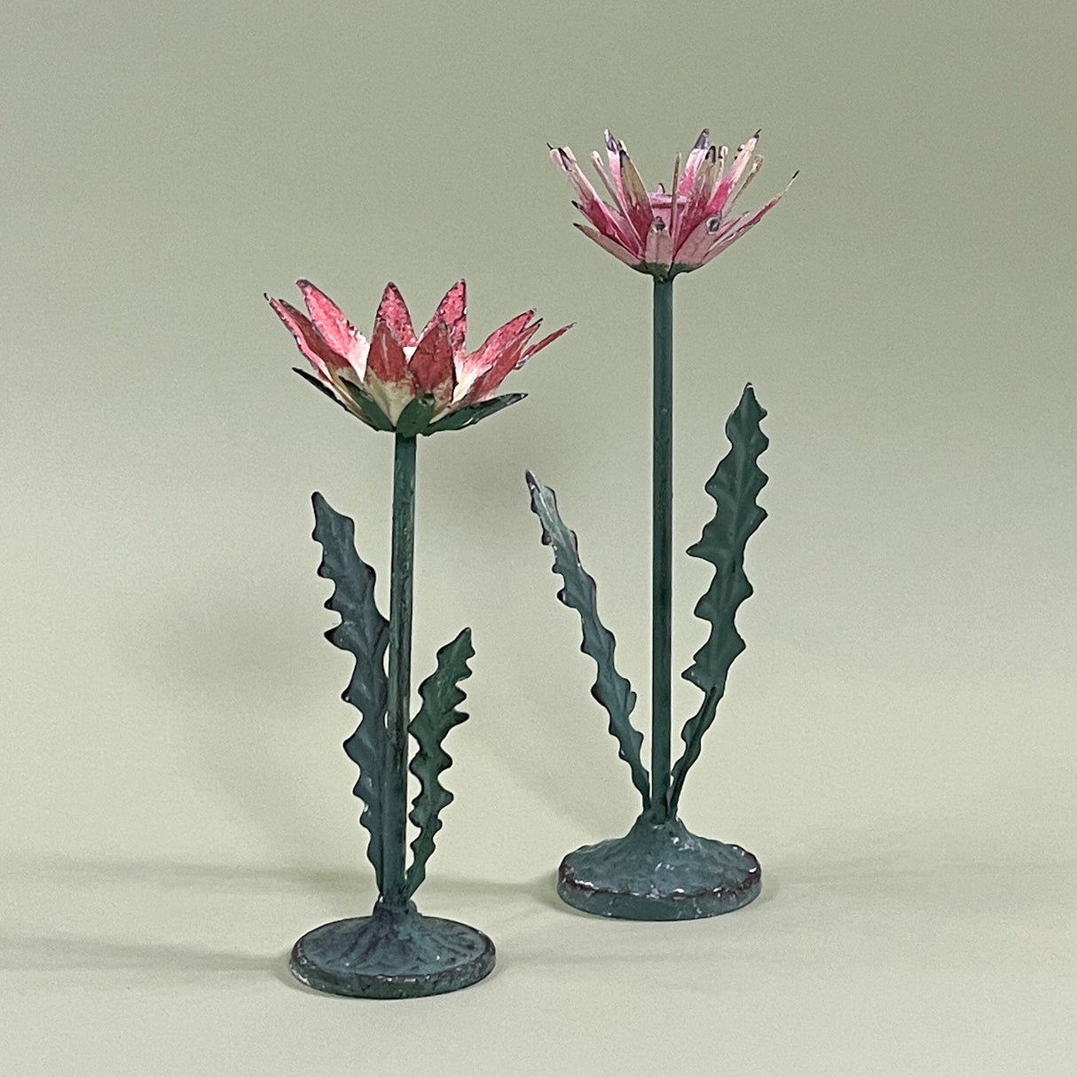 lotus metal candle holders