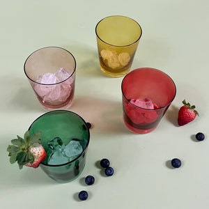 Low-Ball Colored Drinking Glasses top view