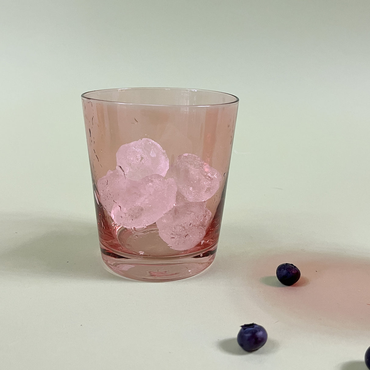 Low-Ball Pink Colored Drinking Glass