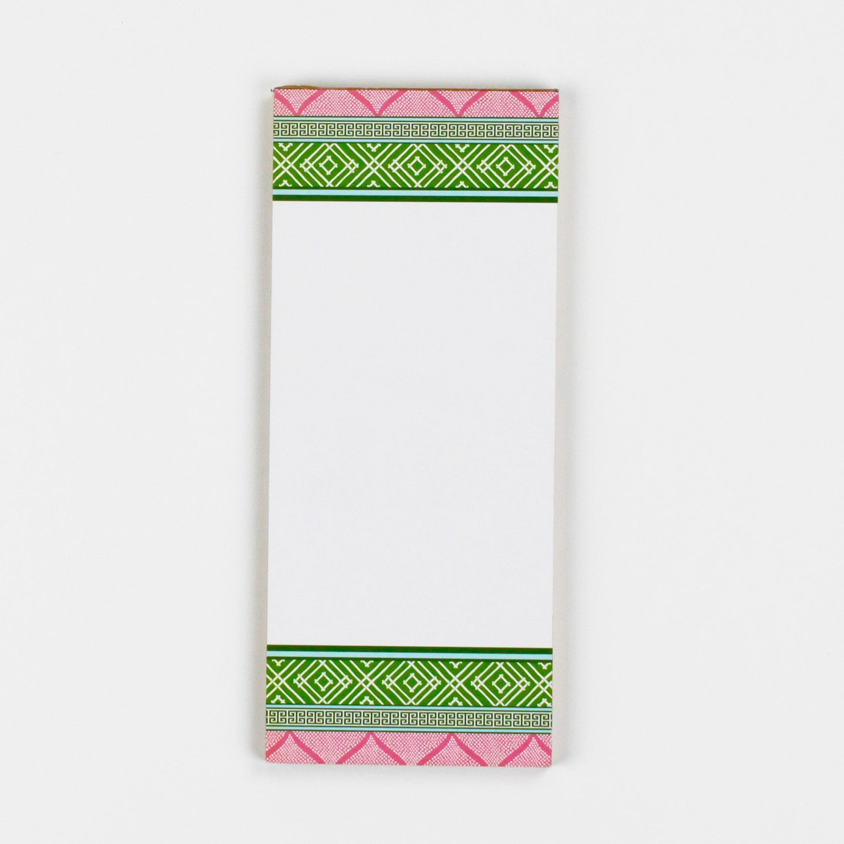 Chinoiserie Luxe Skinny Notepads with Monserrat Pink/Green design