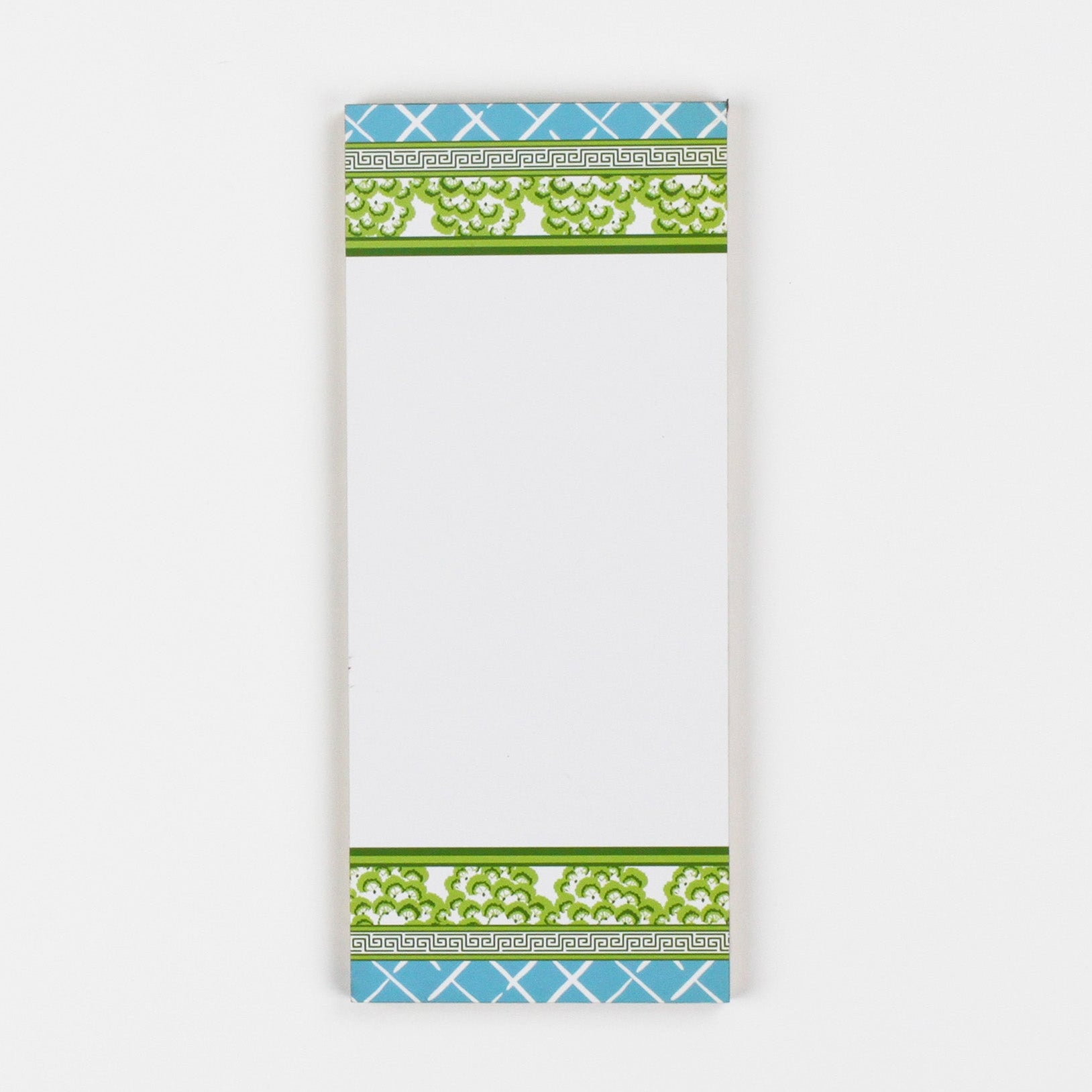 Chinoiserie Luxe Skinny Notepads with Old Peking Green/Blue design