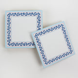 Square notepad with a decorative border and a placeholder graphic icon on a white background.