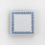 Square notepad with a decorative border and a placeholder graphic icon on a white background.