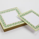 Square notepad with a decorative border and a placeholder graphic icon on a white background.