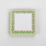 Square notepad with a decorative border and a placeholder graphic icon on a white background.