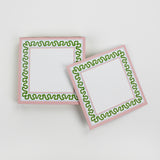 Square notepad with a decorative border and a placeholder graphic icon on a white background.