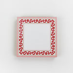 Square notepad with a decorative border and a placeholder graphic icon on a white background.