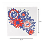 Madcap Cottage patriotic fireworks wall decal measuring 22.5 inches wide and 21.5 inches high.