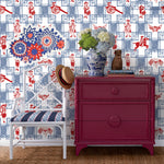 Madcap Cottage patriotic fireworks wall decal displayed in a colorful Americana-inspired room.