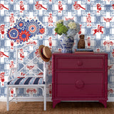 Madcap Cottage patriotic fireworks wall decal displayed in a colorful Americana-inspired room.