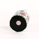 bottom of a Cottage Grove Geranium is an acrylic ice bucket covered in red geranium fabric in white background