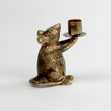Metal Gold Mouse Candle Holder, Set of 2