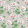Geranium wallpaper featuring white and pink geraniums on a grey background.