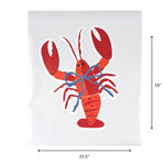 Madcap Cottage lobster coastal wall decal measuring 22.5 inches wide and 18 inches high.