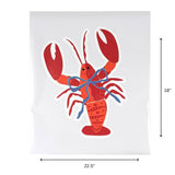 Madcap Cottage lobster coastal wall decal measuring 22.5 inches wide and 18 inches high.