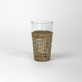 a seagrass wrapped glass from madcap cottage 