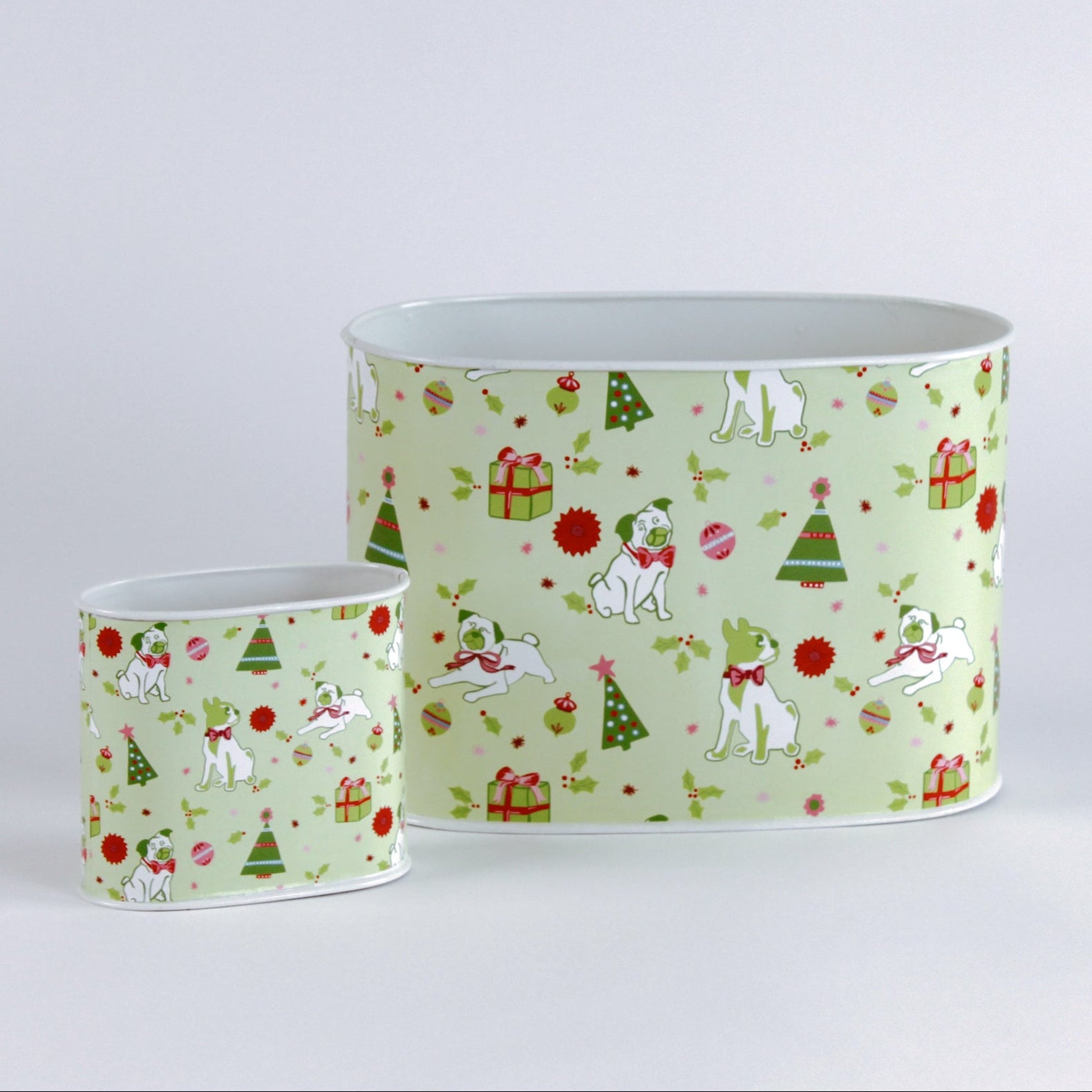 madcap cottage pug caddy set with white background