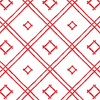 A red bamboo trellis wallpaper design on a white background from Madcap Cottage. 