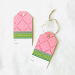 madcap cottage pink and green fez gift tags