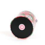 Bottom view of Shell Seekers acrylic ice bucket with lid on the side