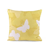 Back view of Meadow Morn White Butterfly outdoor pillow.