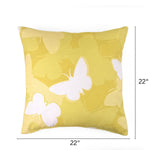 Meadow Morn White Butterfly Daffodil Yellow outdoor pillow, 22 by 22 inches.