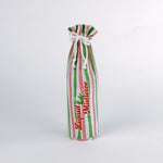 Madcap Cottage Striped wine glass bag with 'Liquid Mischievous' text on a white background
