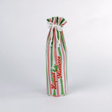 Madcap Cottage Striped wine glass bag with 'Liquid Mischievous' text on a white background