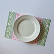 pink and green paper placemats in a trellis pattern called "Monserrat" by Madcap Cottage