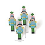 Nutcracker Christmas napkin rings set, hand-painted tole metal, 6.25" x 2.25" 
